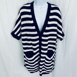 CAbi Oversized Knit Short Sleeve Cardigan Size Small